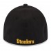 Men's Pittsburgh Steelers New Era Team Classic 39THIRTY Flex Black Hat 1706668